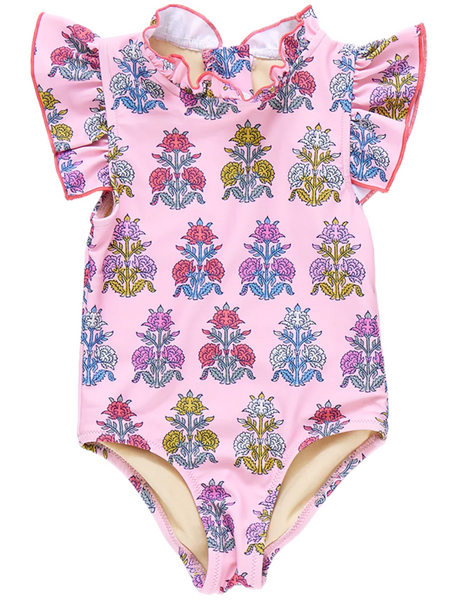 Girls Jennifer Suit- Pink Flowerette