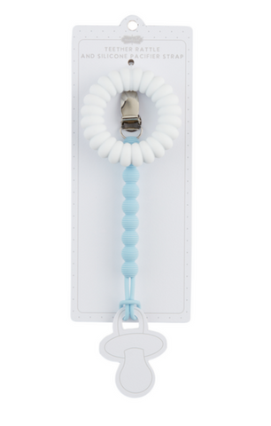 Teether and Pacy Strap - White and Blue