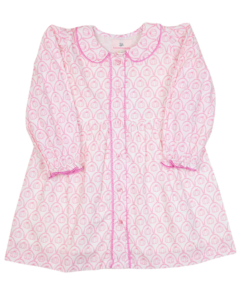 Pumpkin Scallop Print Dress (FINAL SALE)