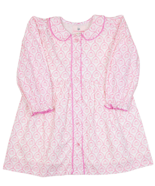 Pumpkin Scallop Print Dress (FINAL SALE)