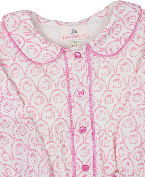 Pumpkin Scallop Print Dress (FINAL SALE)