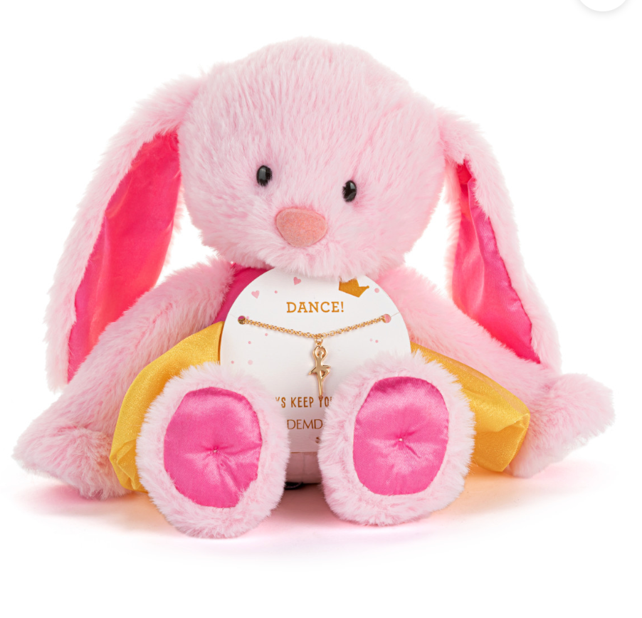 Pink Bunny + Dance Necklace - 9in
