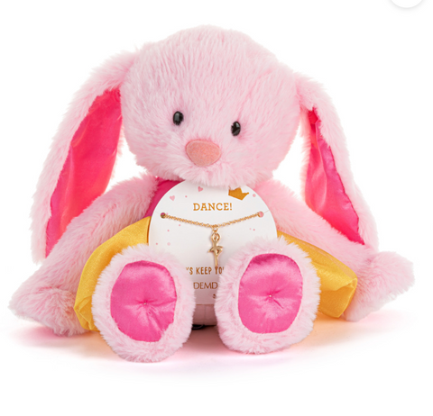 Pink Bunny + Dance Necklace - 9in