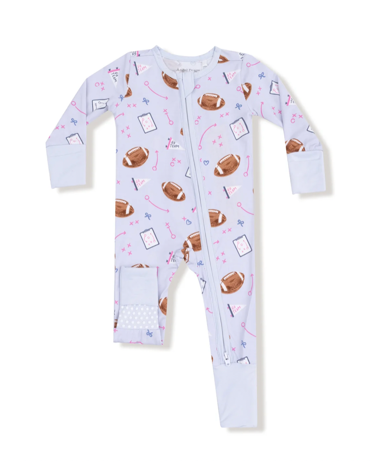 Touchdown Time - Lavender - 2 Way Zipper Romper