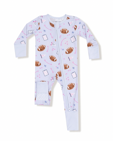 Touchdown Time - Lavender - 2 Way Zipper Romper