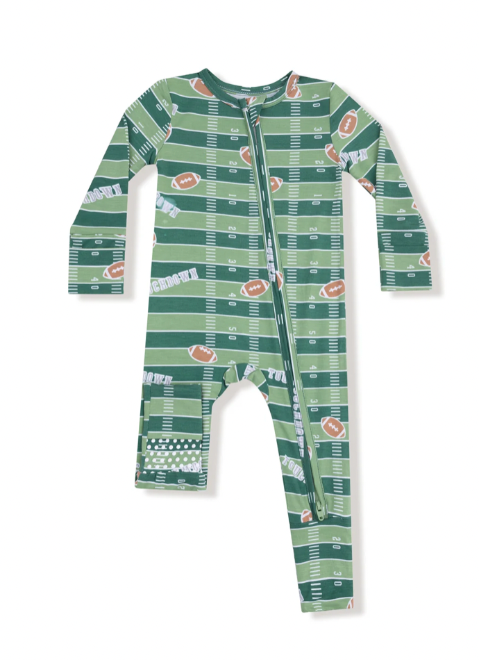 Football Field - Glow in the Dark- 2 Way Zipper Romper