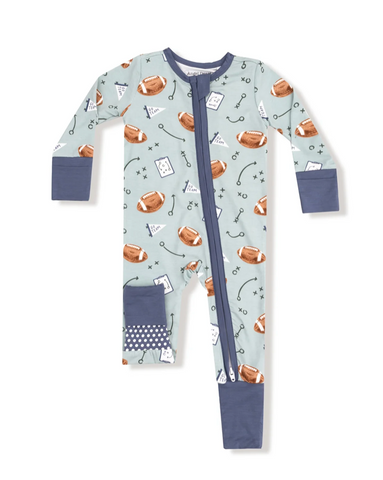 Touchdown Time - Grey Mist - 2 Way Zipper Romper