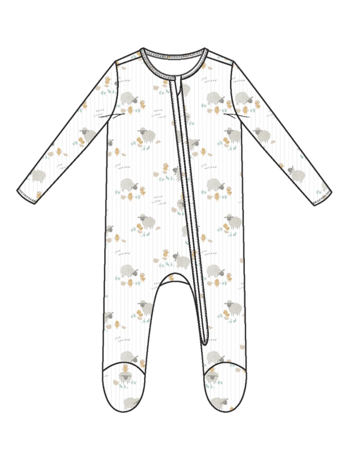 Just Hatched - Unisex - 2 Way Zipper Footie