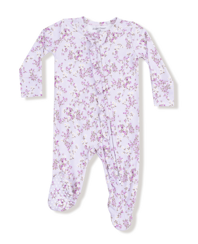 Sweet Dream Florals - 2 Way Ruffle Zipper Footie