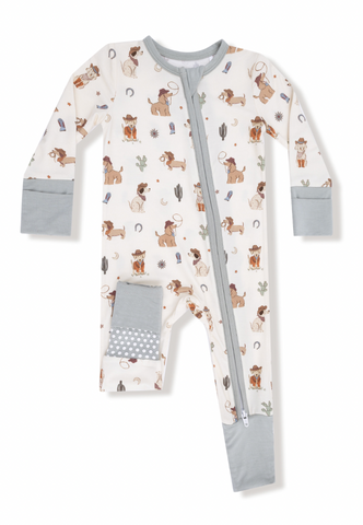 Cowboy Dogs  - 2 Way Zipper Romper