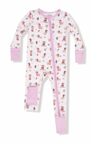 Cowgirl Dogs  - 2 Way Zipper Romper