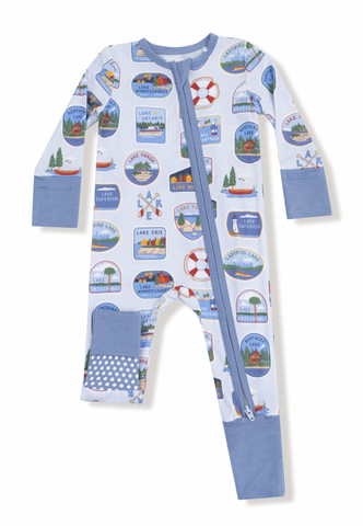 Lake Stickers - 2 Way Zipper Romper