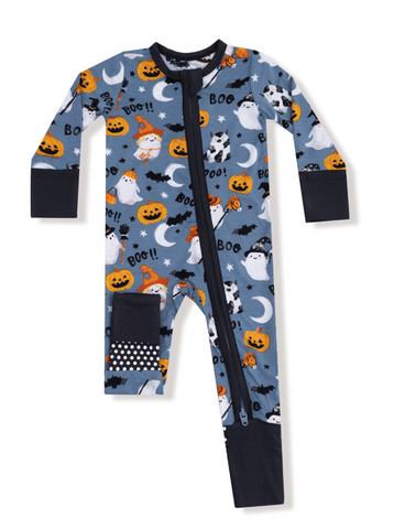 Costumed Ghosts (Glow in the Dark) - 2 Way Zipper Romper
