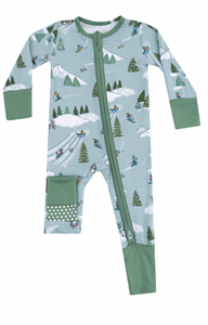 Winter Fun Skiers- 2 Way Zipper Romper