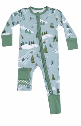Winter Fun Skiers- 2 Way Zipper Romper