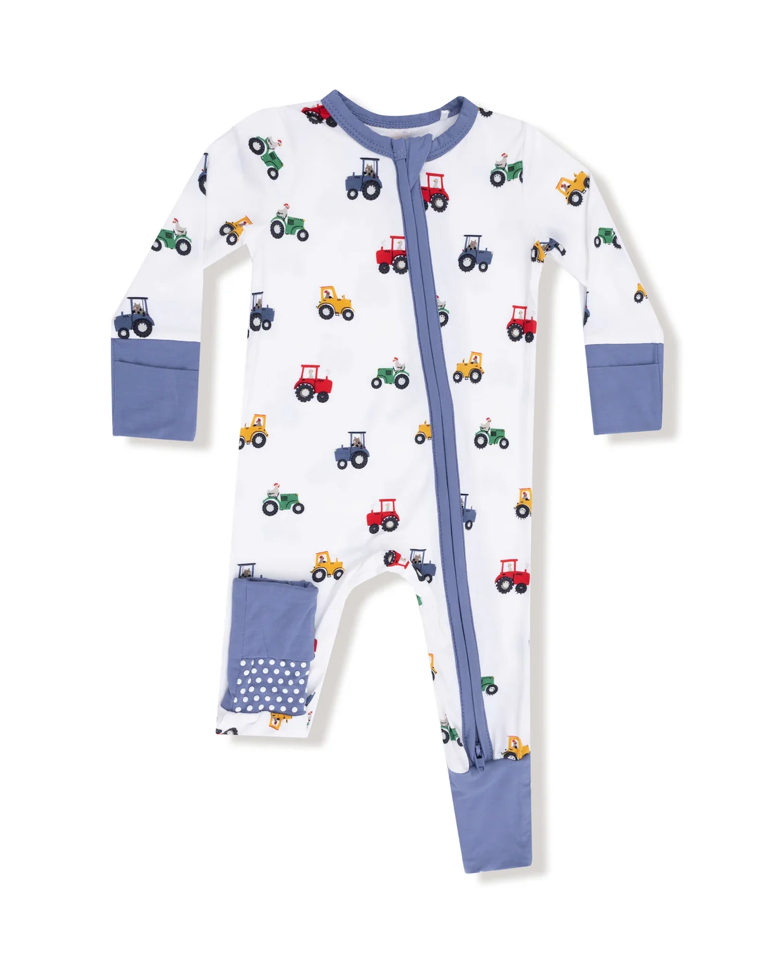 Mini Tractors  - 2 Way Zipper Romper