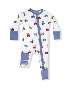 Mini Tractors  - 2 Way Zipper Romper