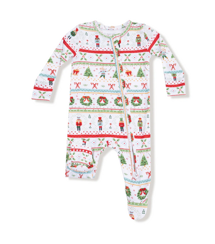 Nutcracker Fair Isle - 2 Way Zipper Footie