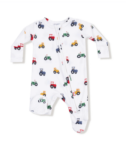 Mini Tractors- 2 way Zipper Footie