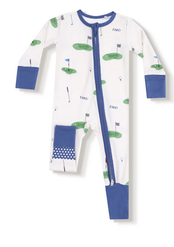 All Fore Golf- 2 Way Zipper Romper