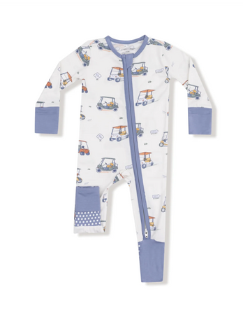 Zooming Golf Carts-  2 Way Zipper Romper