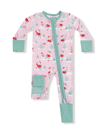 Golfing Mrs. Claus and Elves-  2 Way Zipper Romper