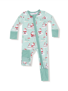Golfing Santa and Elves-  2 Way Zipper Romper