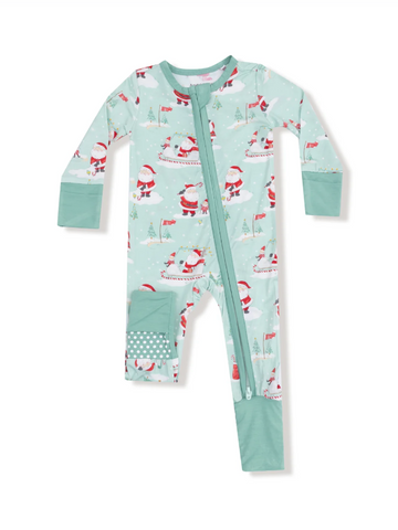 Golfing Santa and Elves-  2 Way Zipper Romper