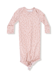 Carrie Floral Pink- Bamboo- Knotted Gown