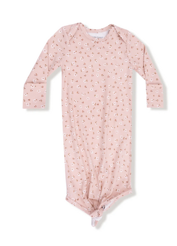Carrie Floral Pink- Bamboo- Knotted Gown