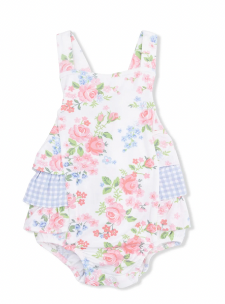Cute Little Roses - Ruffle Sunsuit