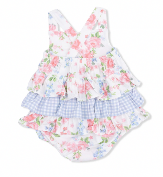 Cute Little Roses - Ruffle Sunsuit