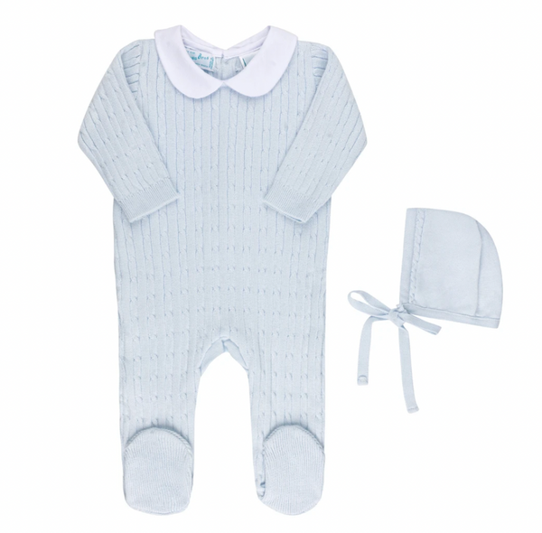 Boys Peter Pan Cable Knit Romper & Bonnet