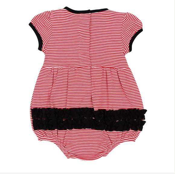 Bulldog Pride Applique Ruffle short sleeve bubble