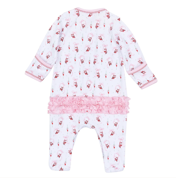 Jolly Ribbons Print Ruffle Footie