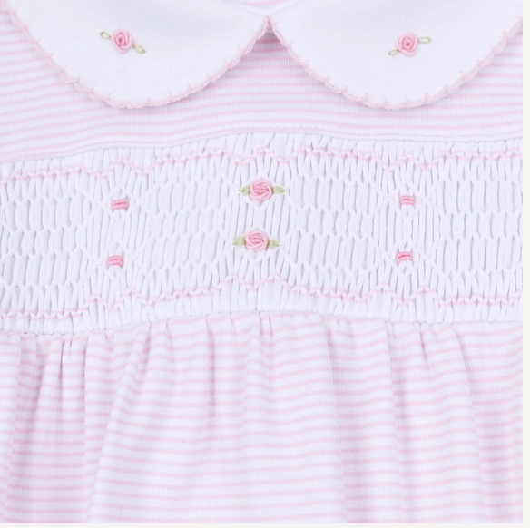 Anna Smocked Footie-Pink