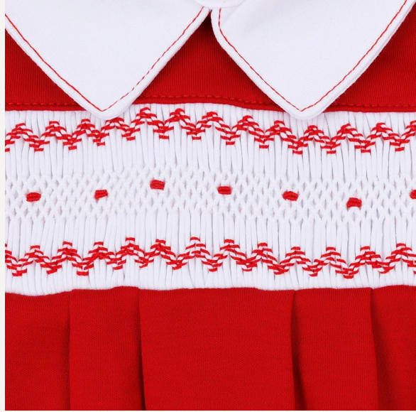 Miles Smocked Footie-Boy Red