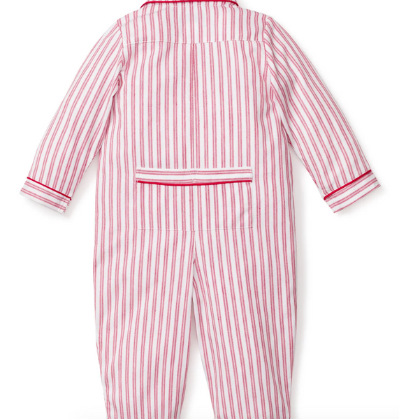 Antique Red Ticking Romper white/red