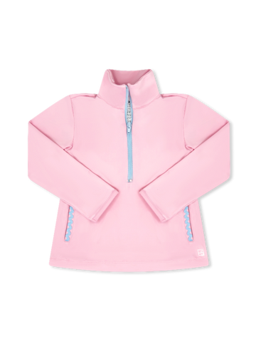 Heather Half Zip- Cotton Candy Pink, Cotton Candy Blue