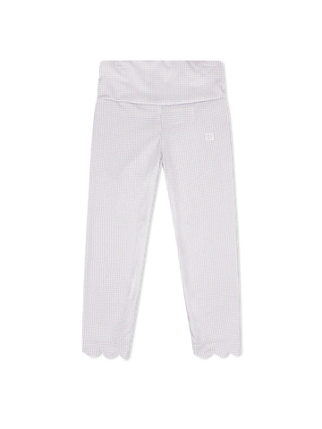 Sadie Scallop Legging- Petal Purple Minigingham