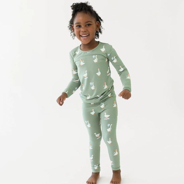 Long Sleeve Pajamas in Silly Goose