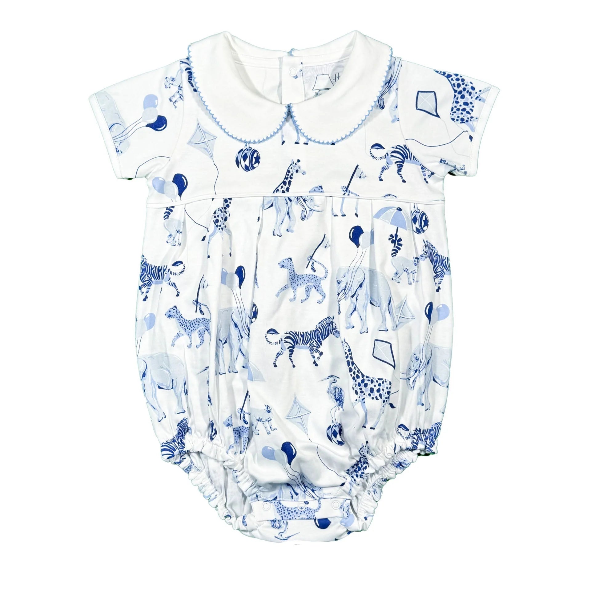 Boys Short Sleeve Pleated Bubble- Chinoiserie Safari