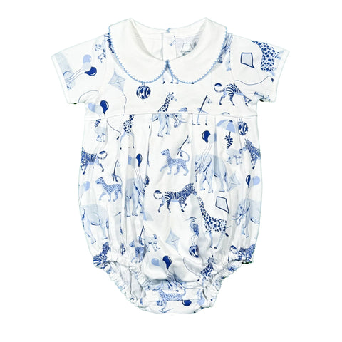 Boys Short Sleeve Pleated Bubble- Chinoiserie Safari