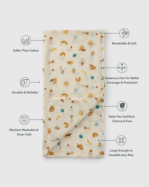Muslin Swaddle- French Breakfast