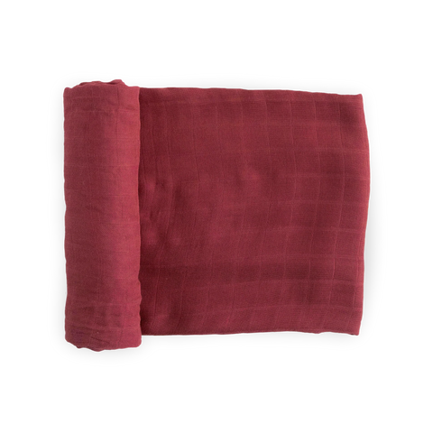Dusty Maroon Deluxe Muslin Swaddle Single
