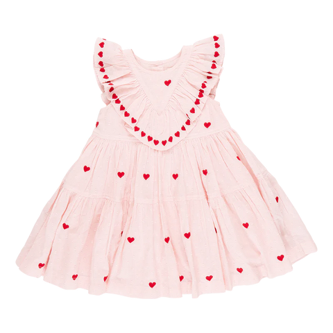 Girls Raphaela Dress- Confetti Heart Embroidery (FINAL SALE)