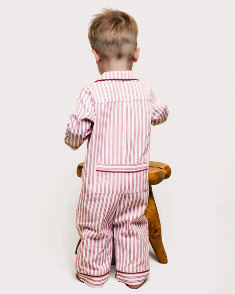 Baby's Twill Classic Romper in Antique Red Ticking