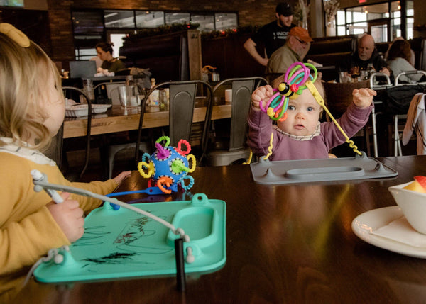 Busy Baby Silicone Placemat - 4 tether version: Spearmint
