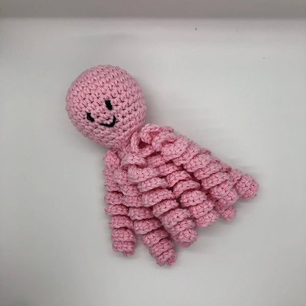 Hand crochet octopus for preemies in pink