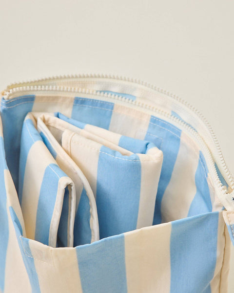 Storq x Kindred Bravely Quick Change Kit Bag: Blue Wide Stripe